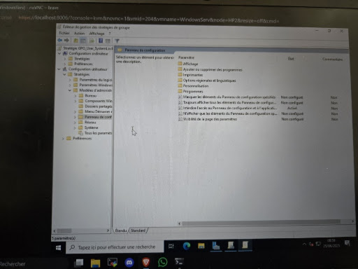 GPO Verrouillage panneau de configuration